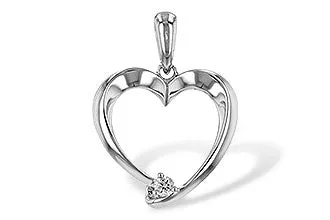 Necklaces 14k White Gold Heart and Diamond Pendant Allison Kaufman