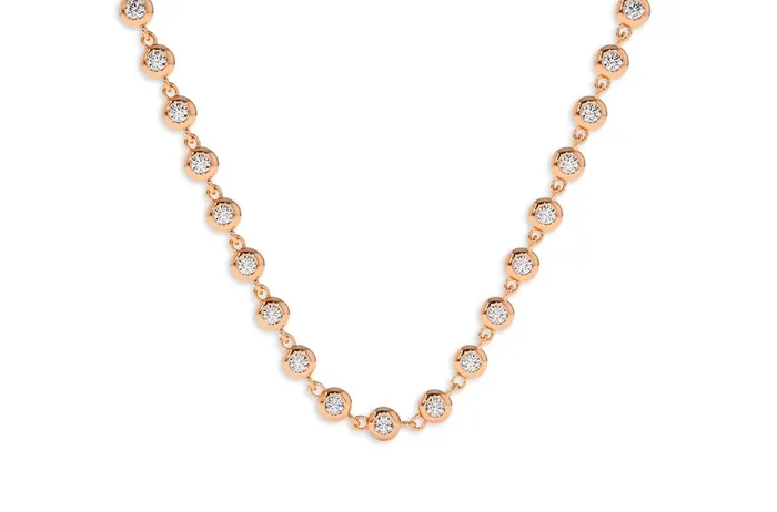 Necklaces Albert Hern Necklace 18kt Gold Bezel Setting Diamonds Tennis 222 cts Necklaces Albert Hern Necklace 18kt Gold Bezel Setting Diamonds Tennis 222 cts