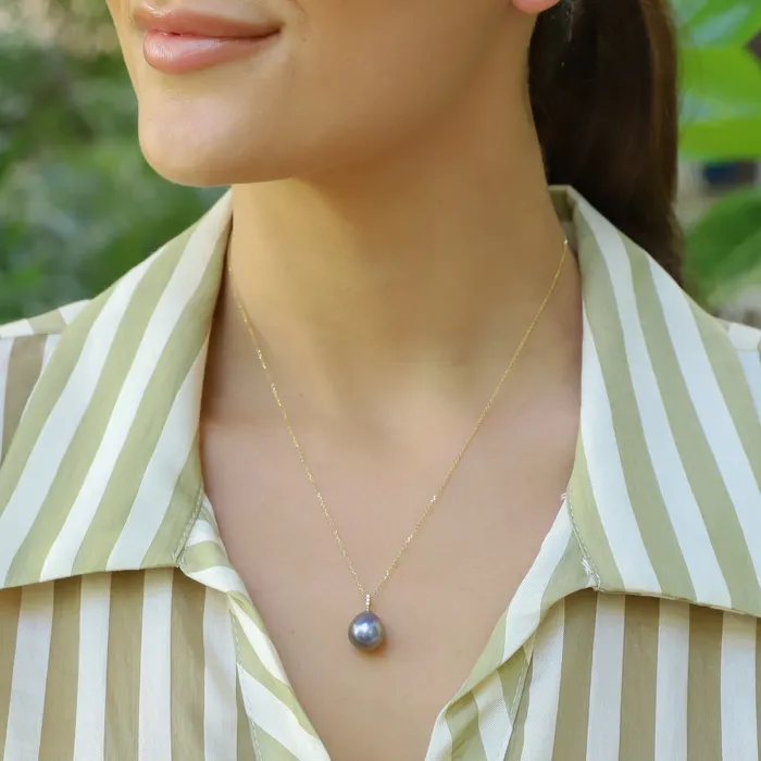 Necklaces Becky Diamond Pearl Necklace misha hawaii