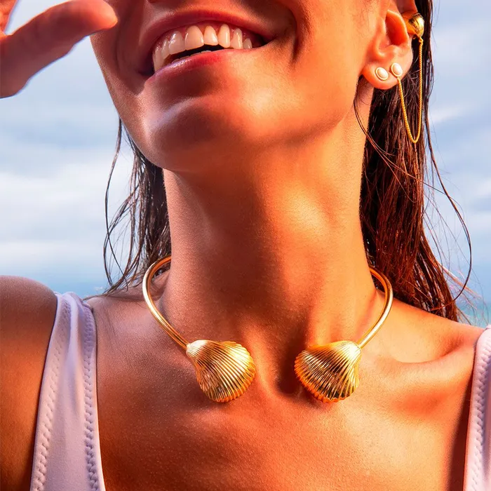 Necklaces MARE MAXI NECKLACE IN 18K YELLOW GOLD PLATED SILVER Jack Vartanian Necklaces MARE MAXI NECKLACE IN 18K YELLOW GOLD PLATED SILVER Jack Vartanian