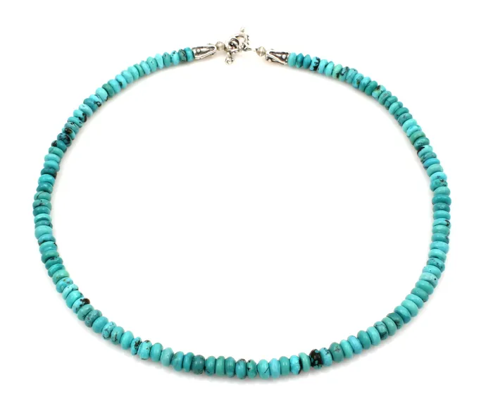 Necklaces Pam Springall Turquoise Roundell Beaded Necklace