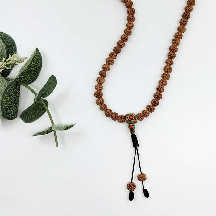 Necklaces Rudraksha Beaded 19 Mala Necklace LV2470 Bliss Crystals