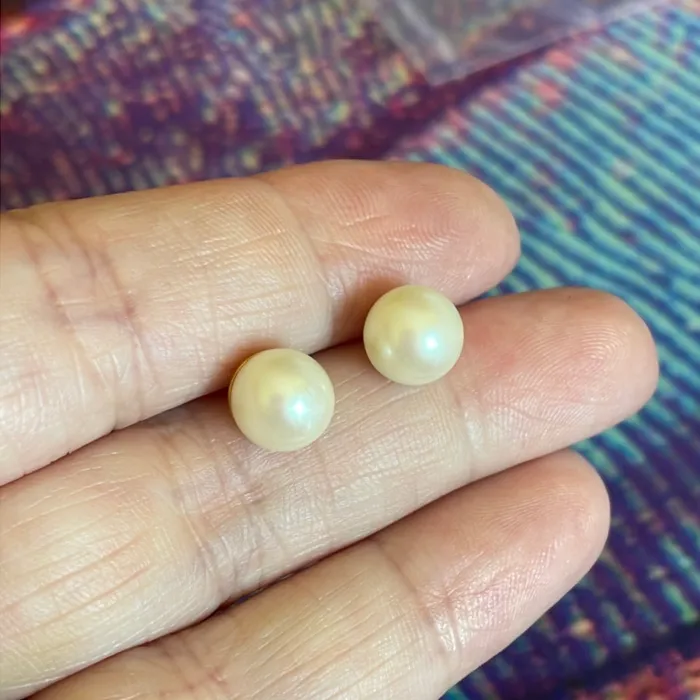 Pearl Stud Earrings 10k Gold Vintage Vintage Paris Jewelry Earrings