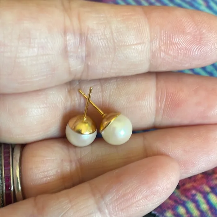Pearl Stud Earrings 10k Gold Vintage Vintage Paris Jewelry Earrings Pearl Stud Earrings 10k Gold Vintage Vintage Paris Jewelry Earrings