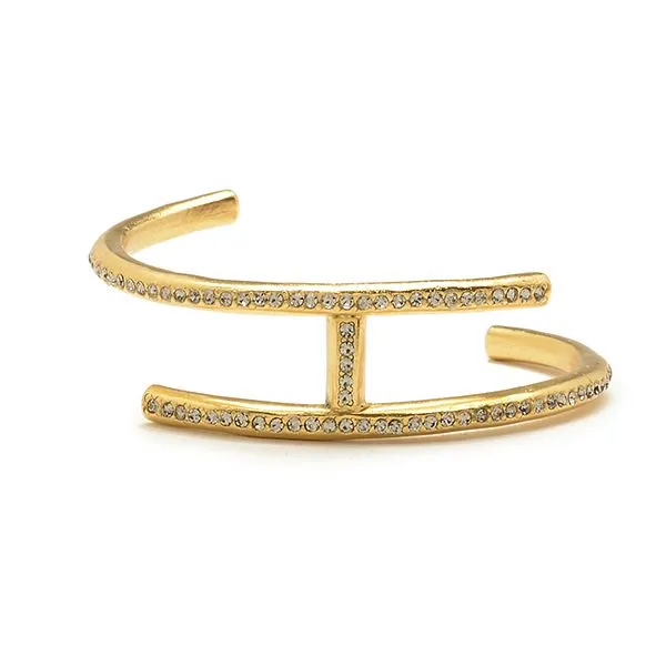 Rebel Designs Inc Bracelets Crystal Metal Cuff Bracelet in Gold