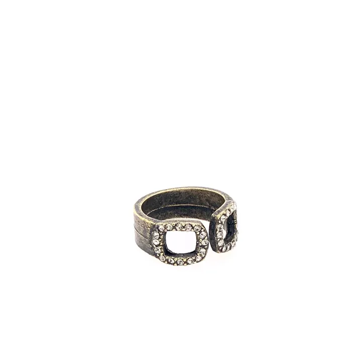Rebel Designs Inc Rings Open Crystal Rectangle Tips Ring