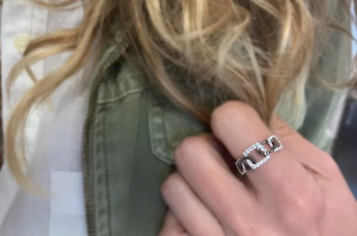 Rings Albert Hern Ring 18kt White Gold Black White Diamonds