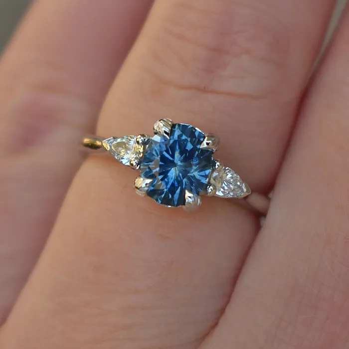 Rings Albrecht Jewellery Montana Sapphire Leaf Engagement Ring