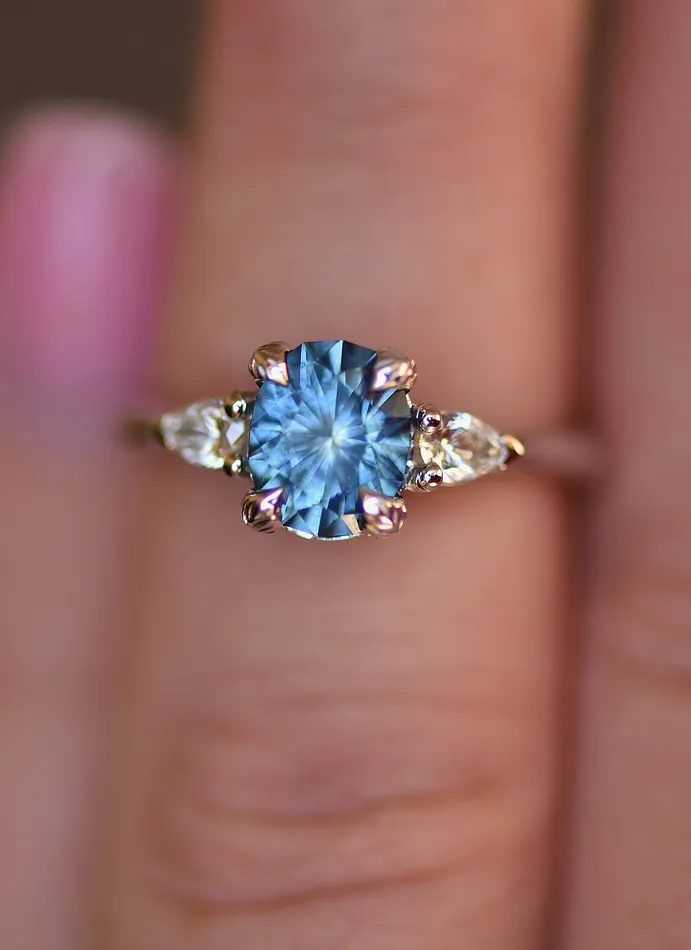 Rings Albrecht Jewellery Montana Sapphire Leaf Engagement Ring Rings Albrecht Jewellery Montana Sapphire Leaf Engagement Ring