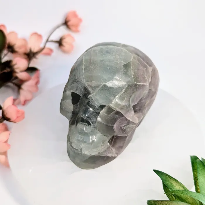 Rings Bliss Crystals Fluorite 3 Skull LV8073