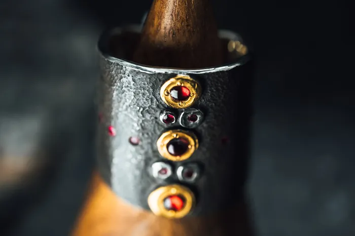 Rings Carrie Armstrong Sterling Silver and 22k Yellow Gold Platinum Ruby and Spinel Ring
