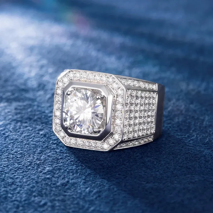 Rings IceZeusShop Moissanite Halo Ring