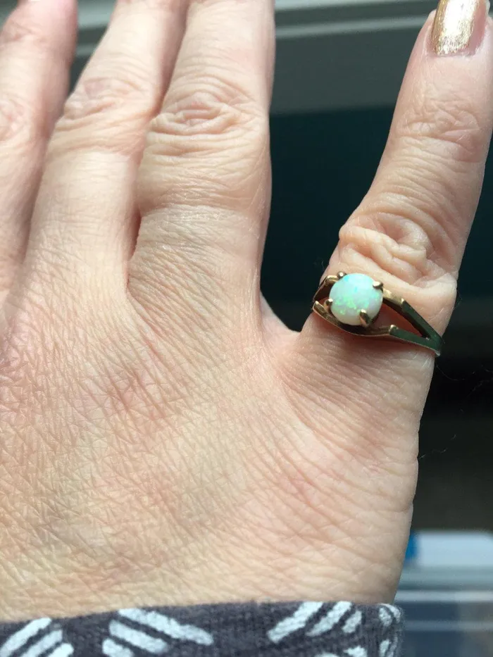 Rings Opal Solitaire Ring 10k Gold Antique Love Vintage Paris