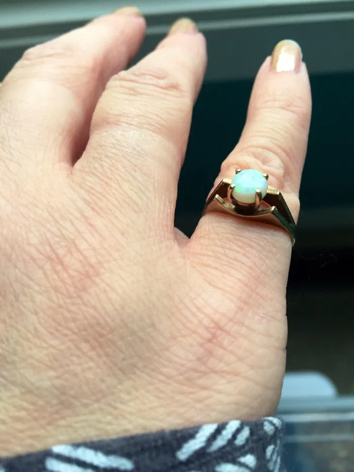 Rings Opal Solitaire Ring 10k Gold Antique Love Vintage Paris
