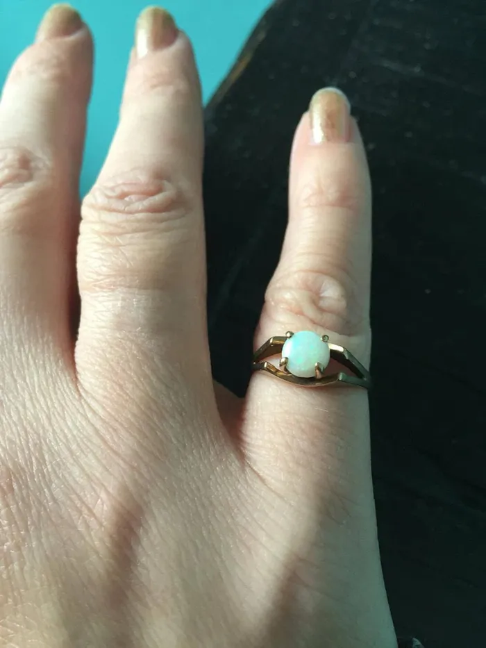 Rings Opal Solitaire Ring 10k Gold Antique Love Vintage Paris