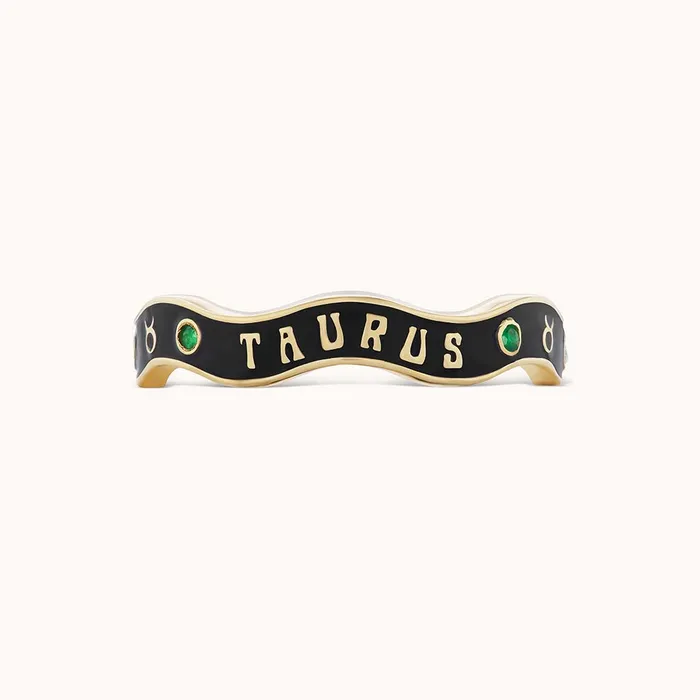 Rings Taurus Zodiac Enamel Wave Band III Marlo Laz