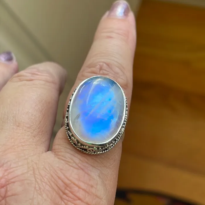 Rings Vintage Paris Jewelry Moonstone Ring Sterling Silver Modern