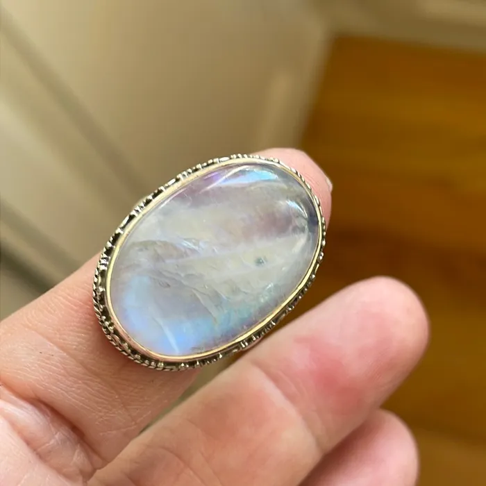 Rings Vintage Paris Jewelry Moonstone Ring Sterling Silver Modern Rings Vintage Paris Jewelry Moonstone Ring Sterling Silver Modern