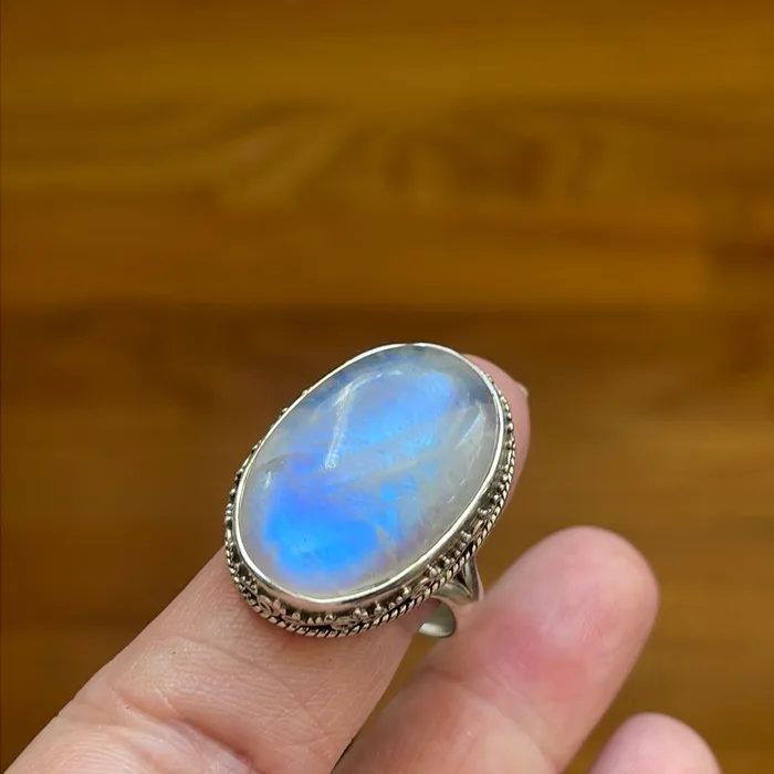 Rings Vintage Paris Jewelry Moonstone Ring Sterling Silver Modern Rings Vintage Paris Jewelry Moonstone Ring Sterling Silver Modern