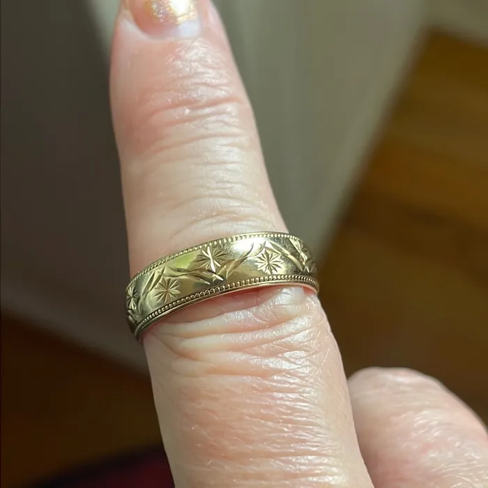 Rings Vintage Paris Jewelry Star Band 9K Gold Vintage