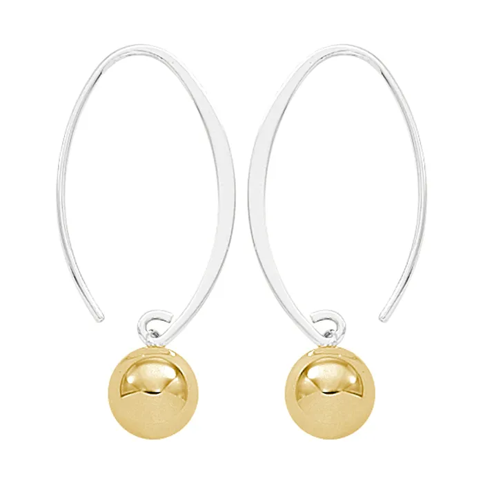 Sterling Silver and 14k Yellow Gold Ball Earrings Carla Corp Earrings
