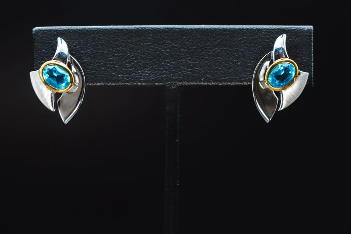 Sterling Silver Blue Topaz Earrings Joryel Vera Earrings