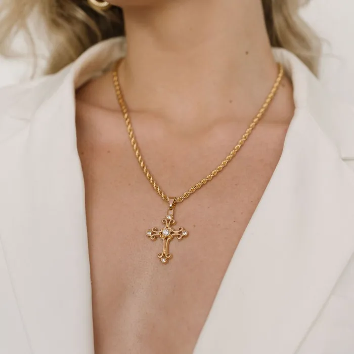 Truly Rich CZ Cross Necklace TBJ Necklaces