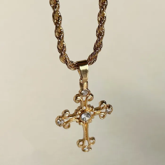 Truly Rich CZ Cross Necklace TBJ Necklaces