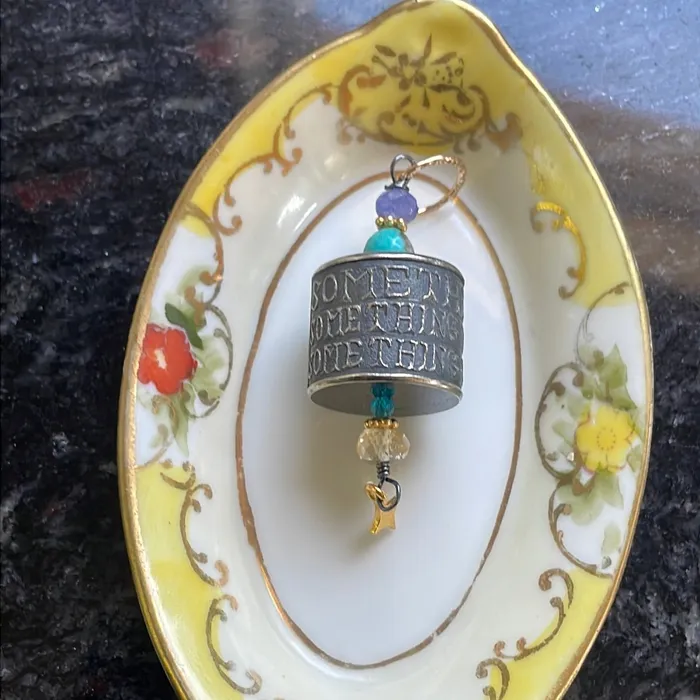 Vintage Paris Jewelry Something to Do Pendant Citrine Turquoise Tanzanite and Apatite Star Drop Anne Choi Bead Sterling and Gold Filled Findings Earrings