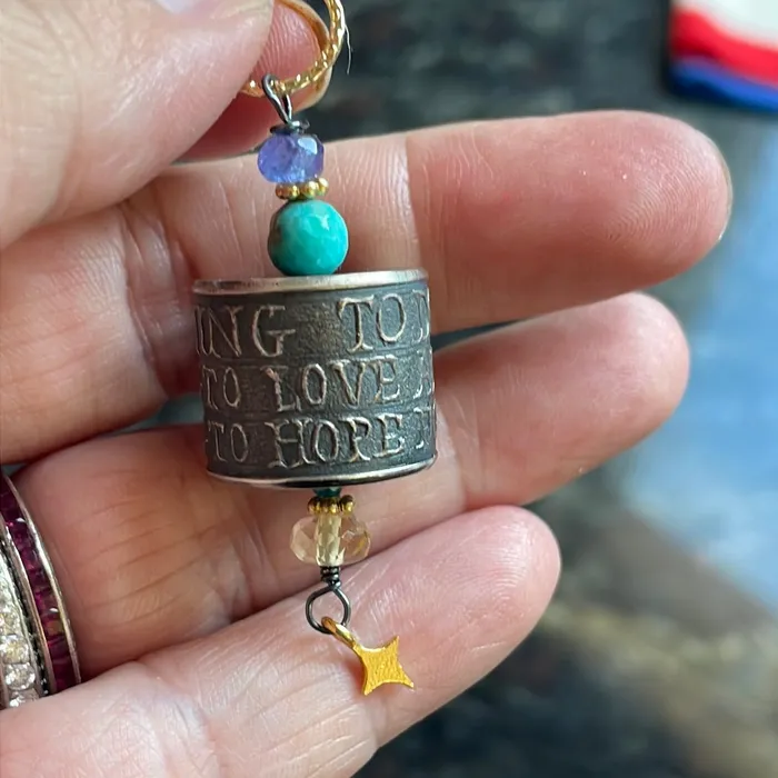 Vintage Paris Jewelry Something to Do Pendant Citrine Turquoise Tanzanite and Apatite Star Drop Anne Choi Bead Sterling and Gold Filled Findings Earrings