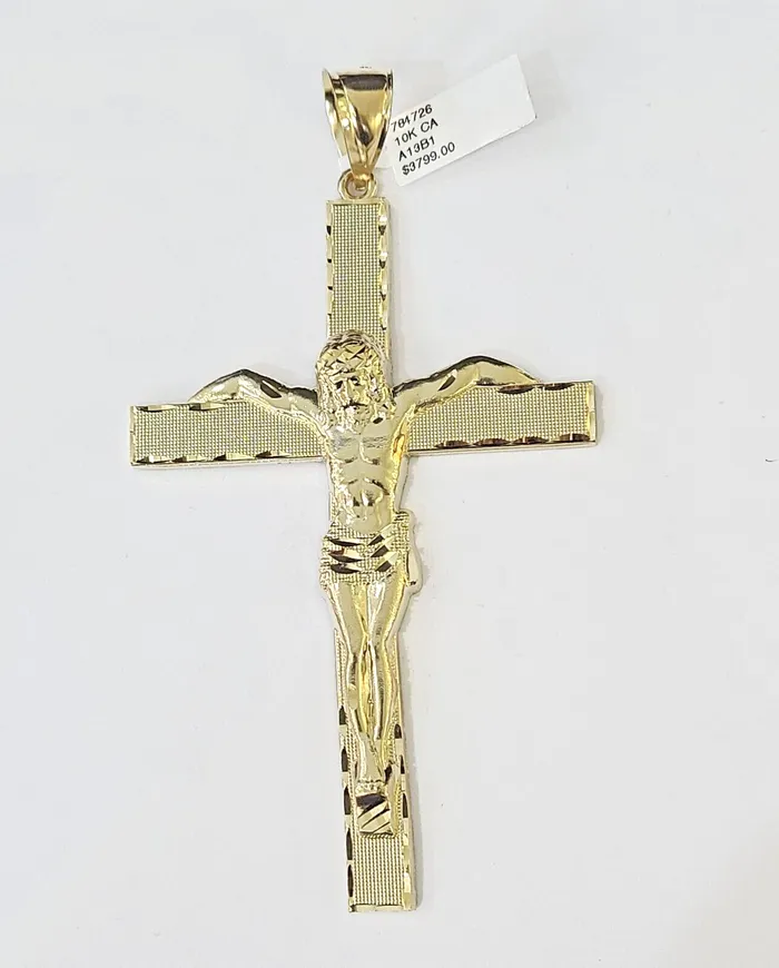 10K Yellow Gold Crucifix Cross Pendant Jesus Christ Charm Women Men globalwatches10 Necklaces 10K Yellow Gold Crucifix Cross Pendant Jesus Christ Charm Women Men globalwatches10 Necklaces