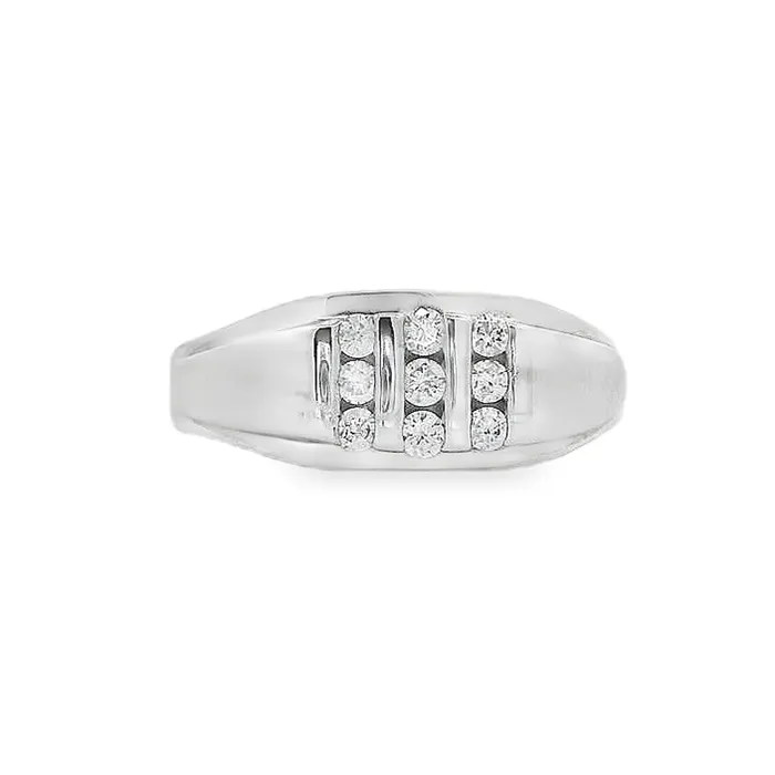 10kt White Gold 031cttw Nine Diamond Ring Independent Jewellers Rings
