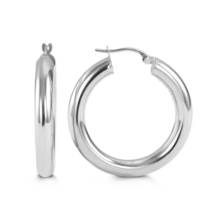 10kt White Gold Large Hoop Earrings Independent Jewellers Earrings