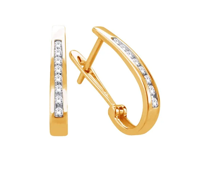 10kt Yellow Gold 050cttw Diamond Oval Hoop Earring Independent Jewellers Earrings 10kt Yellow Gold 050cttw Diamond Oval Hoop Earring Independent Jewellers Earrings