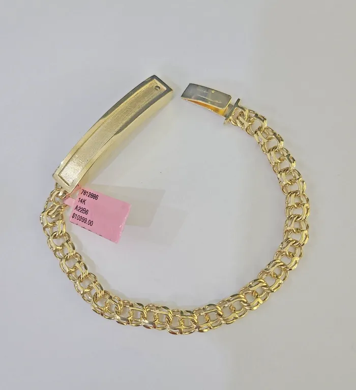 14k Chino ID Bracelet Yellow Gold Size 8 Inches Box Lock Real 14kt Globalwatches10 Bracelets 14k Chino ID Bracelet Yellow Gold Size 8 Inches Box Lock Real 14kt Globalwatches10 Bracelets