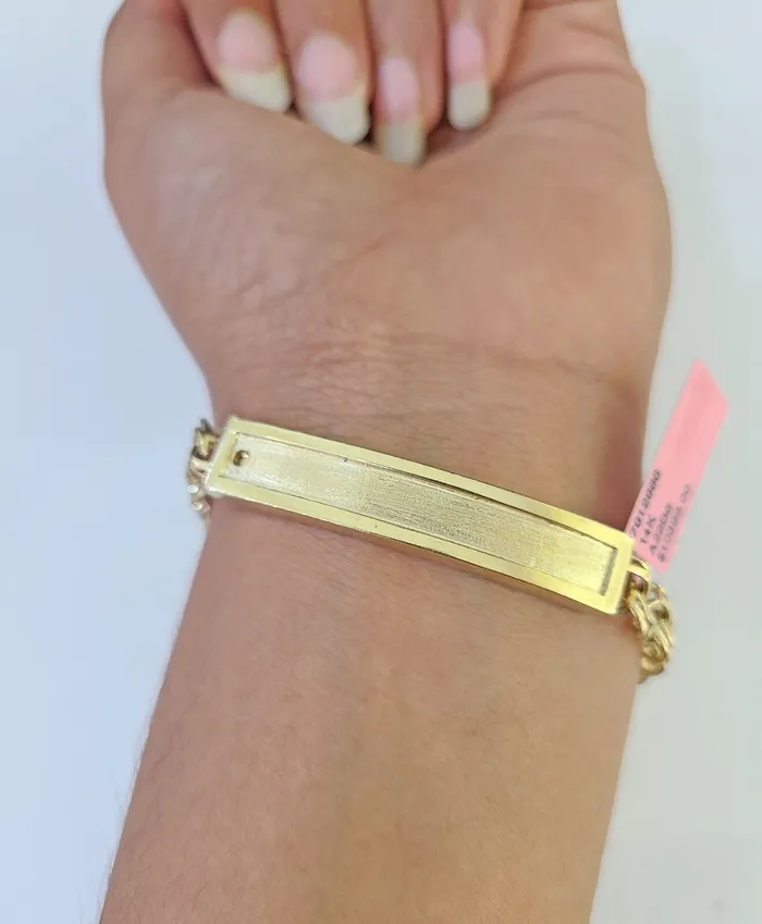 14k Chino ID Bracelet Yellow Gold Size 8 Inches Box Lock Real 14kt Globalwatches10 Bracelets