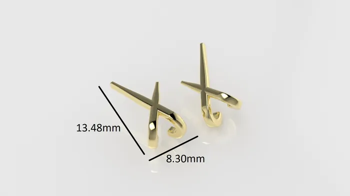 14k Gold Earrings X Style Jcm 21 jewelry Earrings