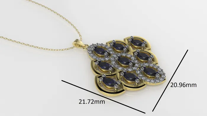 14K Gold Pendant with 51 STONE STT 2Prong Only Pendant Jcm 21 jewelry Necklaces