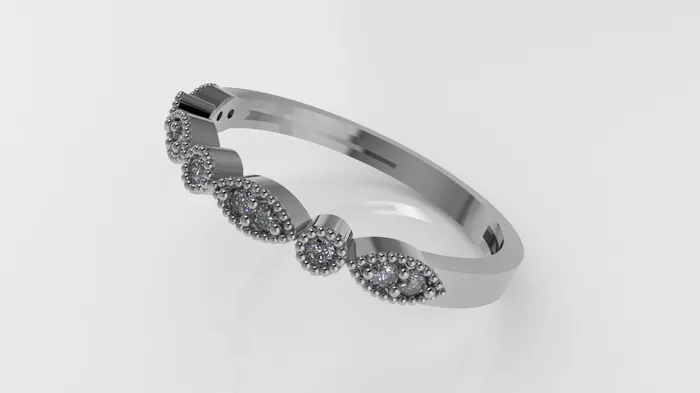 14K Gold Ring with 11 Diamonds STT Prong and Bezel Filigree JCM DESIGN JEWELRY Rings