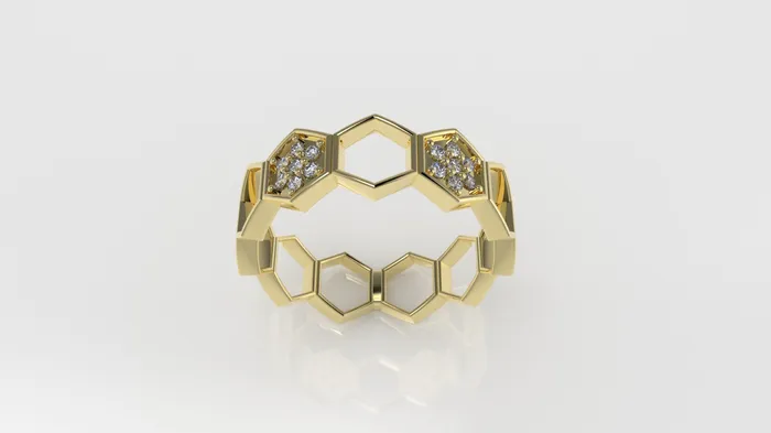 14K Gold Ring with 14 DIAMONDS VS1 STT PRONG JCM DESIGN JEWELRY Rings