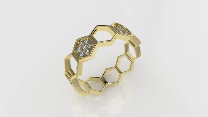 14K Gold Ring with 14 DIAMONDS VS1 STT PRONG JCM DESIGN JEWELRY Rings