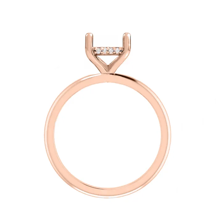 14kt Rose Gold Oval Hidden Halo Semi Mount Independent Jewellers Earrings