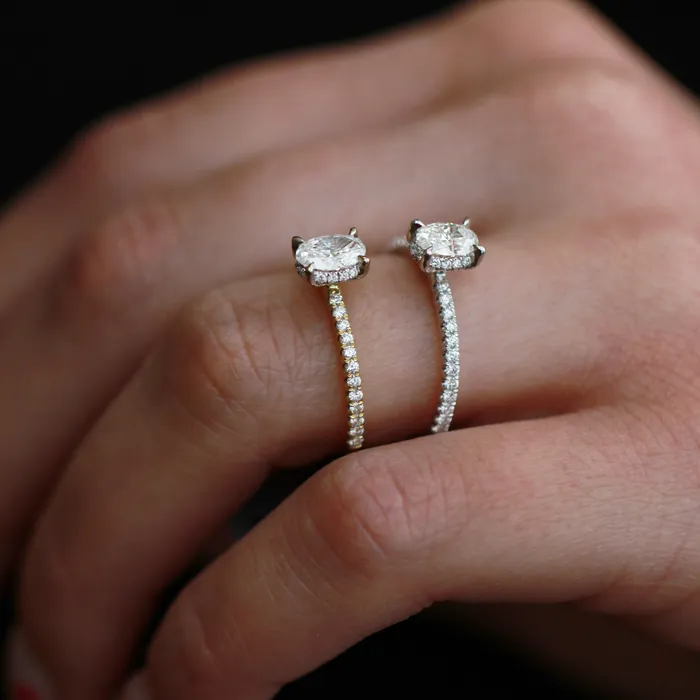 14kt White Gold Secret Halo Canadian Diamond Engagement Ring I Am Canadian Rings