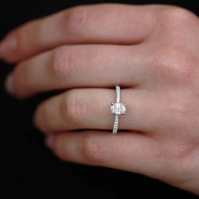 14kt White Gold Secret Halo Canadian Diamond Engagement Ring I Am Canadian Rings