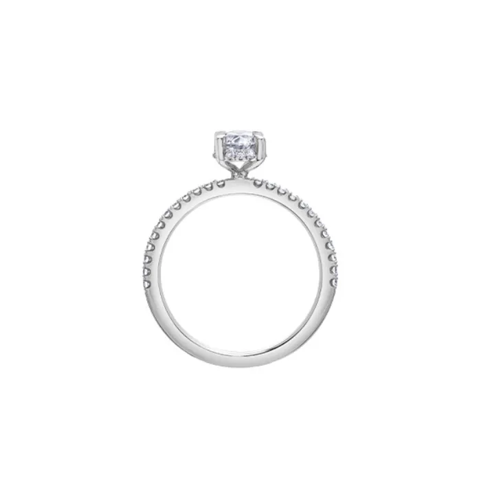 14kt White Gold Secret Halo Canadian Diamond Engagement Ring I Am Canadian Rings