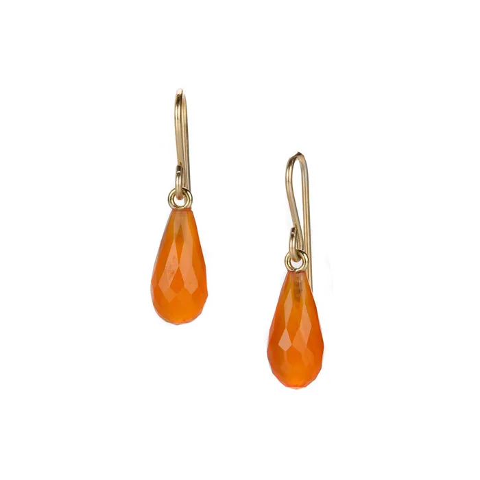 18k Faceted Carnelian Drop Earrings Maria Beaulieu Earrings