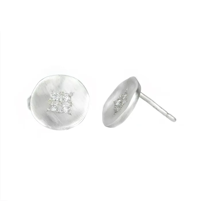 Adel Chefridi Diamond Four Star Wave Charm Studs Charm Necklaces