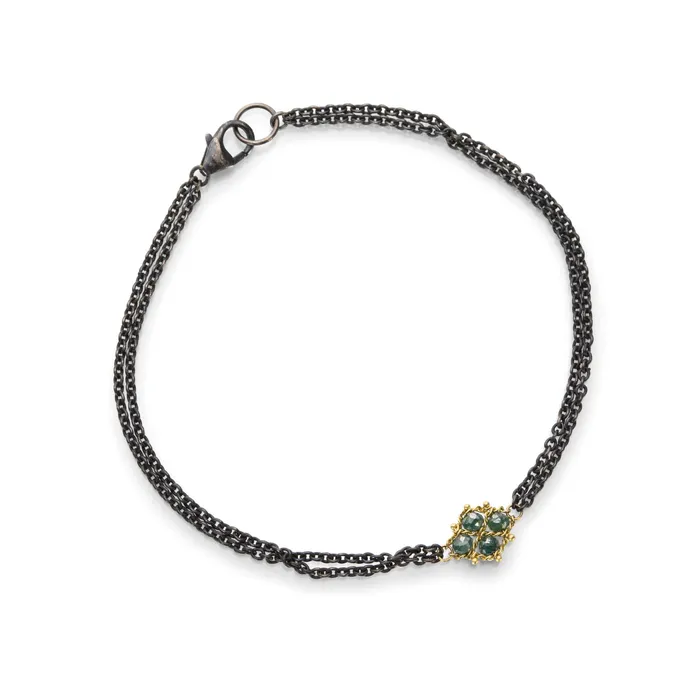 Amali Bracelets Blue Diamond Woven Station Bracelet