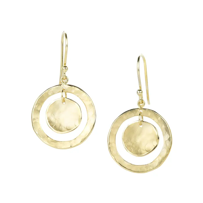 Anne Sportun Earrings Open Hammered Double Disc Earrings