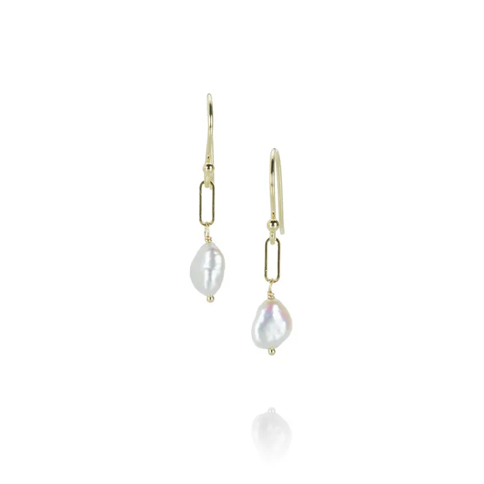 Anne Sportun Earrings Pearl Nugget Paper Clip Earrings